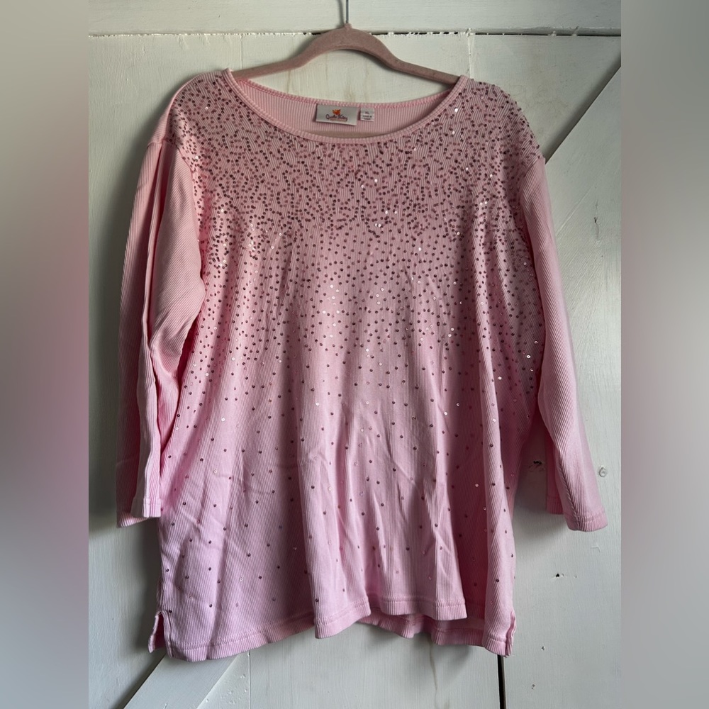 Pink sparkles top